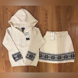 Polo Ralph Lauren Girl’s Cable Cotton Sweater hoodies and Cable Cotton Skirt